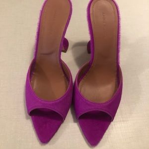 Hot pink Amina Muaddi Pony Hair Heel